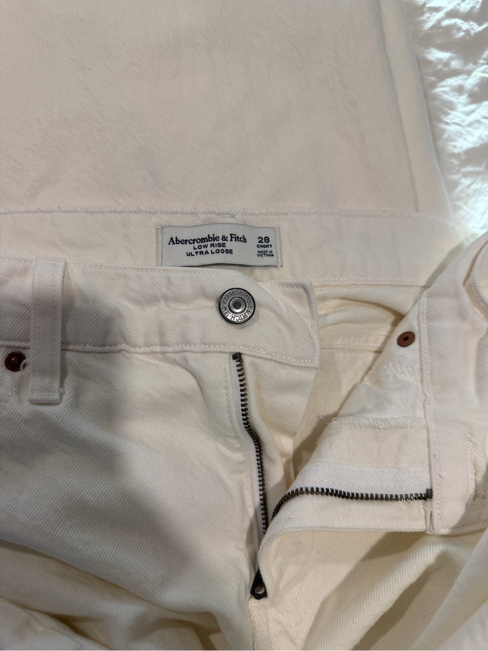 Abercrombie & Fitch Cream Ultra Loose Jeans